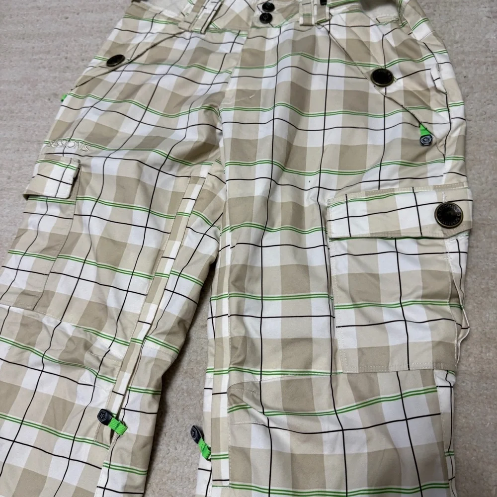 Sessions Motion Avery Plaid Waterproof Snowboard Ski Pants RECCO Size Small - Picture 4 of 16